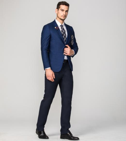 占姆士男士西装外套男印花休闲春秋季商务西装 商品图1