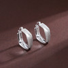子佩集S925银【霜秀】耳环纯银【BF766】原创2扣环耳圈方形2501 商品缩略图0