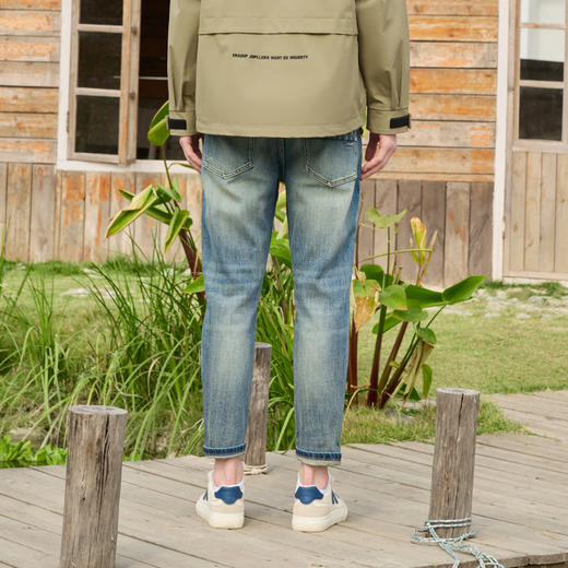 半身缘男裤 春季时尚休闲亲肤透气修身显高牛仔裤251101U10103602 商品图4