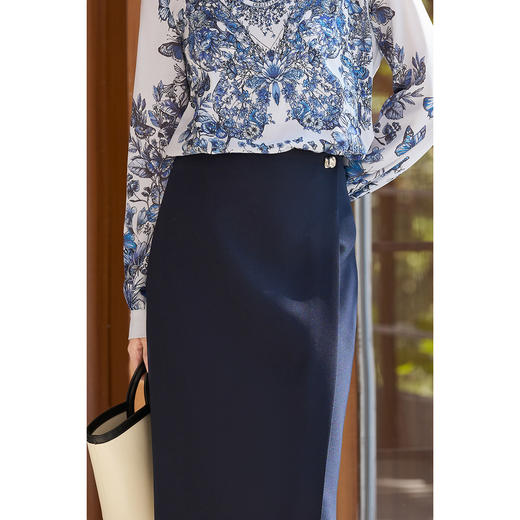 米思阳2026春季新款极简百搭通勤半裙设计感腰头遮肉显瘦裙子5307 商品图4