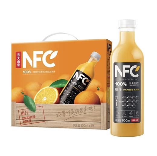 农夫山泉100% NFC 橙汁900ml*4瓶 商品图0