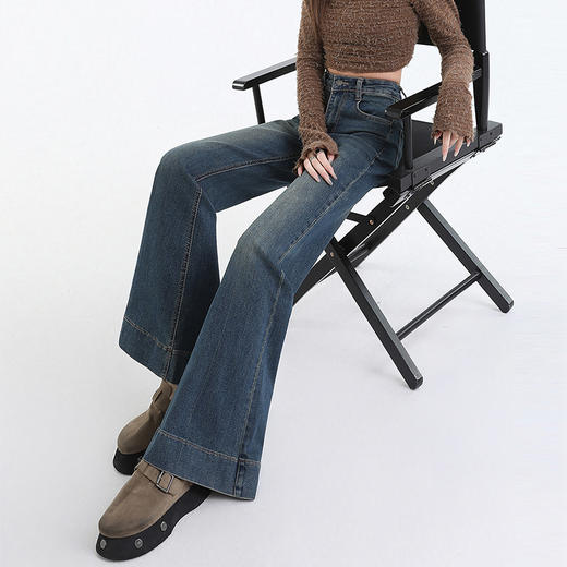 西遇显瘦高腰微喇裤女春季新款美式休闲小个子修身牛仔裤SS150002 商品图2