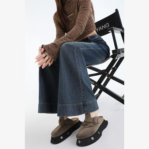 西遇显瘦高腰微喇裤女春季新款美式休闲小个子修身牛仔裤SS150002 商品图3