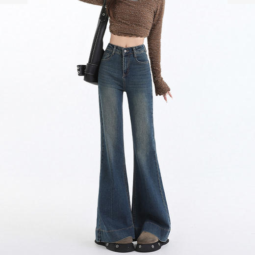 西遇显瘦高腰微喇裤女春季新款美式休闲小个子修身牛仔裤SS150002 商品图0