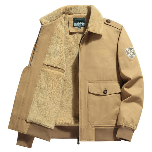 新款冬季加厚加绒工装棉服保暖休闲上衣羊羔毛夹克外套男 商品图1