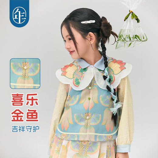 年衣童装女童2025春装马甲新款女孩新中式国风儿童唐装浮光跃金中式马甲 商品图4