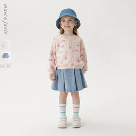 马克珍妮女童甜酷百搭牛仔短裙 儿童百褶裙2025年春装新款250203