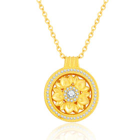 【热卖臻品】芳华-美人如花 黄金项链足金镶嵌钻石套链女士礼物MEMORA诗普琳LN525601、LN525602