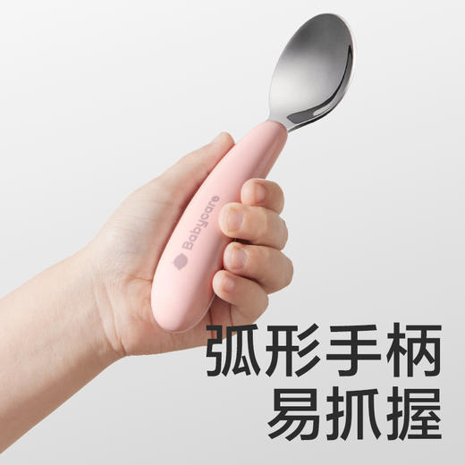 【babycare好物集】宝宝自主进食辅食316L不锈钢勺子短柄婴儿儿童学吃饭训练 商品图3