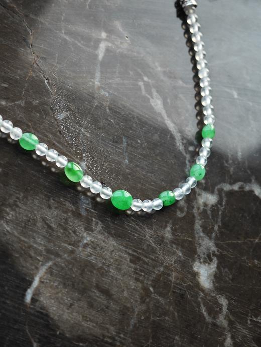 阳绿冰珠珠串翡翠项链 商品图1