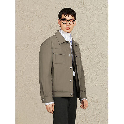 【衬衫式】GXG男装 满版压花工装轻薄羽绒服男通勤外套24冬季热卖 商品图3