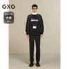 GXG男装 双色字母贴布绣拼接时尚通勤圆领卫衣男 24年冬季热卖 商品缩略图1