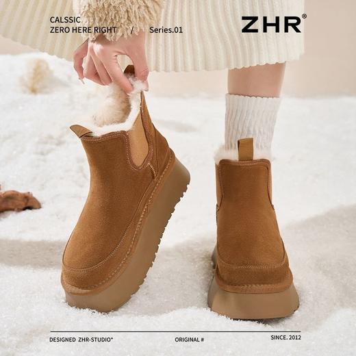 ZHR则则加绒加厚雪地靴女2024冬季新款保暖防泼溅毛毛鞋耐磨棉鞋 商品图5