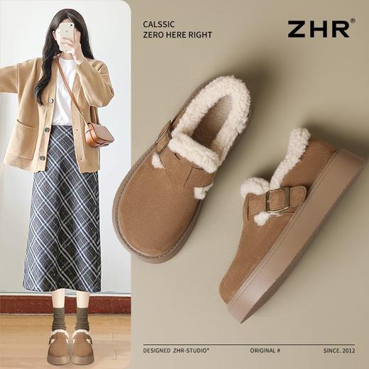 ZHR则则加绒保暖厚底勃肯鞋女轻便ins百搭冬季棉鞋全包博肯鞋 商品图9