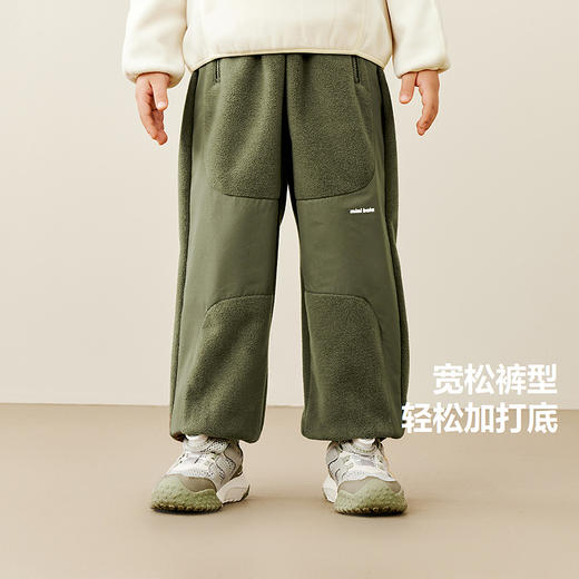 【加绒】迷你巴拉男童裤子加厚毛绒冬新品百搭保暖儿童长裤 商品图1