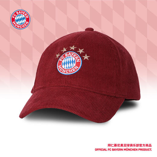 【官方正版】拜仁慕尼黑足球俱乐部 | 红色队徽棒球帽灯芯绒款 商品图0
