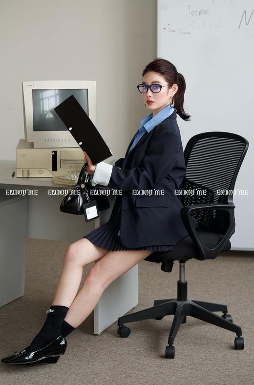 【门店同款】ENJOY春季盐貌似糖翻边撞色两粒扣西装 160946671 商品图6