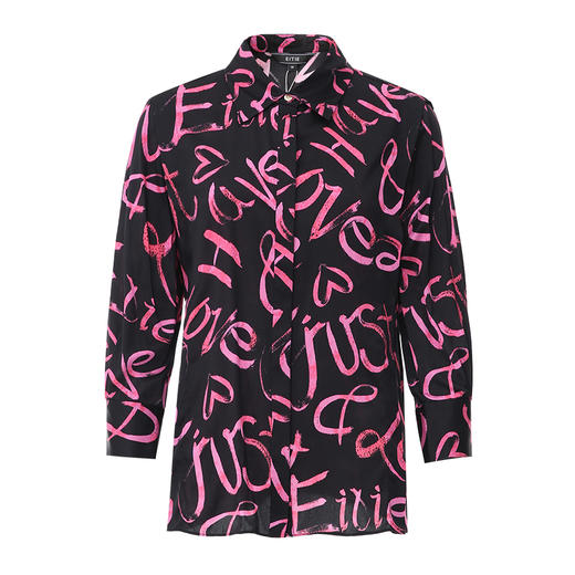 EITIE爱特爱春季新款时尚百搭显瘦印花衬衫女7709408 商品图5