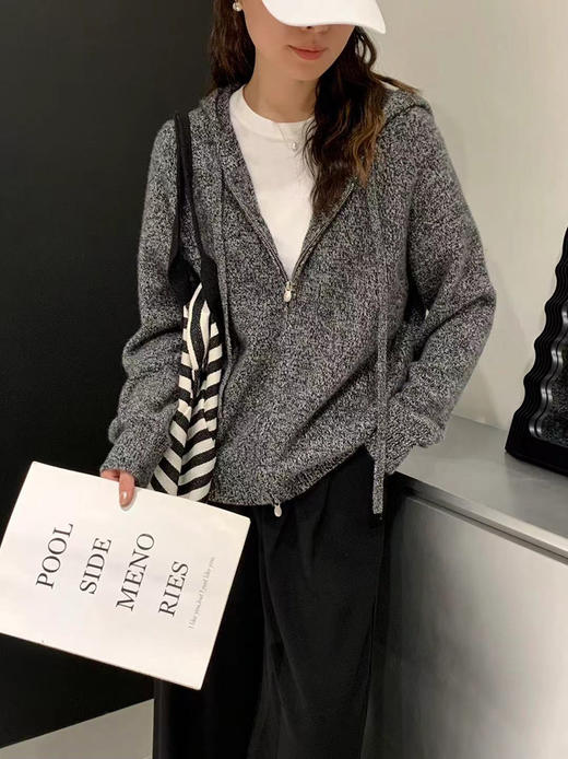 带帽山羊绒拉链外套 9621010007 商品图12