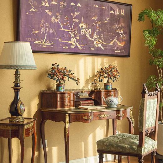 独角鹿西洋古董 19世纪中国晚清时期出品「游园山水」东方景观人物主题苏绣挂屏 商品图1