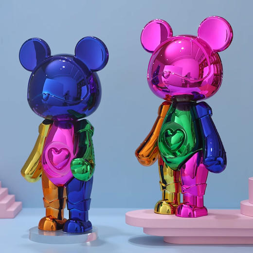 【原价1998元】星际熊 轻奢高档型公仔摆件 混色潮玩落地式电镀手办 高72cm 商品图1