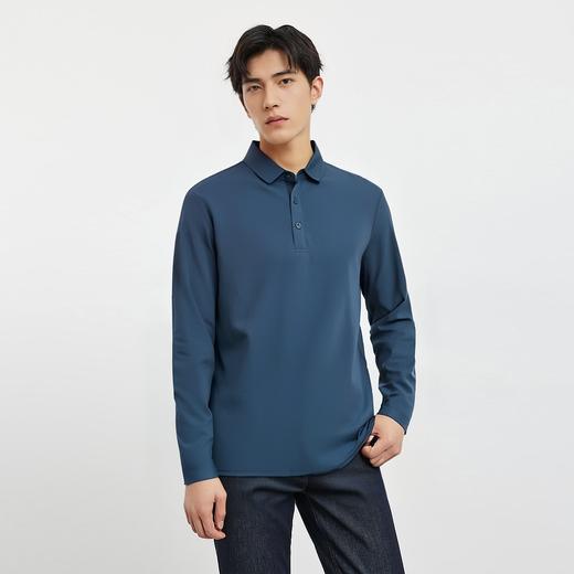 【含桑蚕丝】罗蒙男士春秋polo衫男长袖t恤男舒适男士polo衫 商品图1