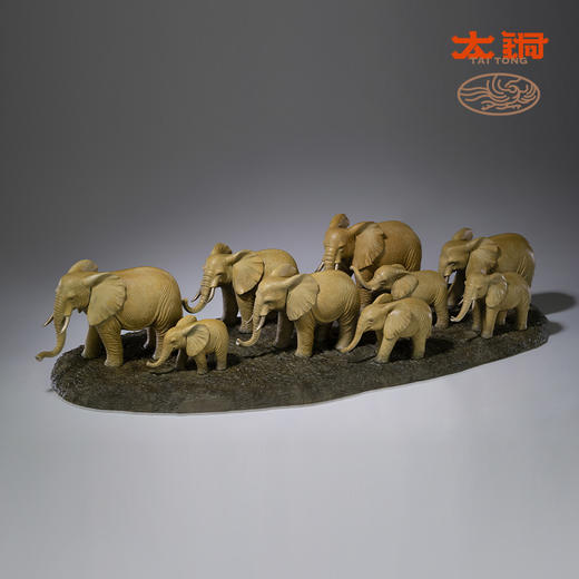 太铜 铜摆件《吉祥进门》大象桌面客厅玄关家居装饰工艺品摆件 商品图3