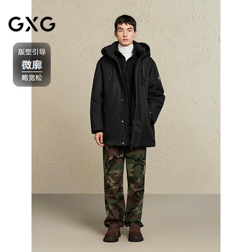 【三防】GXG男装 户外工装羽绒服男中长款羽绒外套通勤24冬季热卖 商品图1
