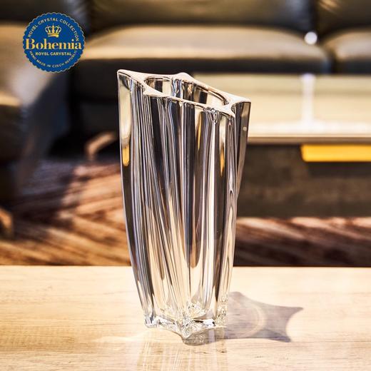 捷克进口BOHEMIA水晶玻璃简约花瓶欧式客厅插花花器北欧摆件花瓶风车花瓶30cm 商品图4