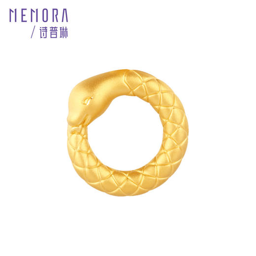 灵蛇献瑞 平安扣 足金转运珠国潮中国风黄金生肖蛇宝宝礼物MEMORA诗普琳HP827301、HP827401、HP827901 商品图3