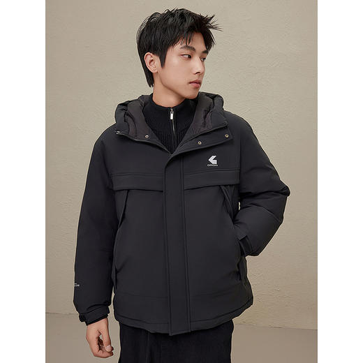 GXG男装 2024冬季热卖GXG男士休闲保暖连帽中长羽绒服男外套鸭绒 商品图3