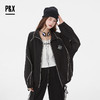 P&X设计师女装 时尚潮流宽松休闲字母短款风衣翻领825119083 黑色 商品缩略图0