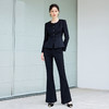 IWY/时尚干练职业西装套装气质通勤黑色圆领外套女工作服裤子CP2195 商品缩略图1