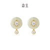 Fanci范琦×宫主圆满平安扣耳钉晓山青925银和田青玉新中式小众感 商品缩略图0