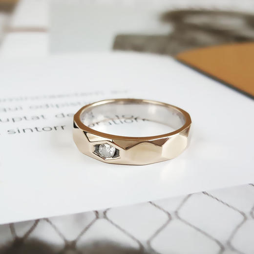 【天然正品】I DO AU750双色金时尚设计款0.078克拉钻石戒指 261224NJS17 商品图4