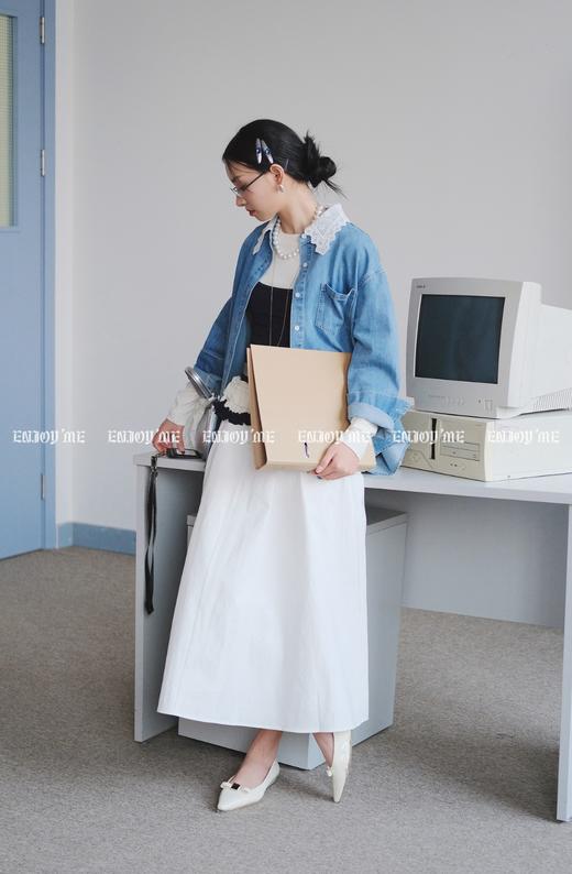 【门店同款】ENJOY春季盐貌似糖拼接蕾丝衬衫 161093578 商品图6