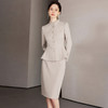 IWY/秋冬燕麦色职业装气质女神范西装套装高级感立领羊毛呢子外套CS2187 商品缩略图3