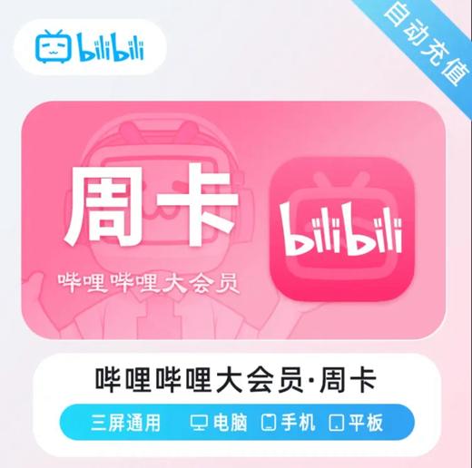 【快充】哔哩哔哩B站大会员周卡月卡季卡年卡-不支持电视端 商品图0