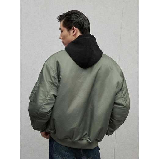 GXG男装 美式飞行员夹克男夹棉保暖夹克棒球领外套 2024冬季热卖 商品图4