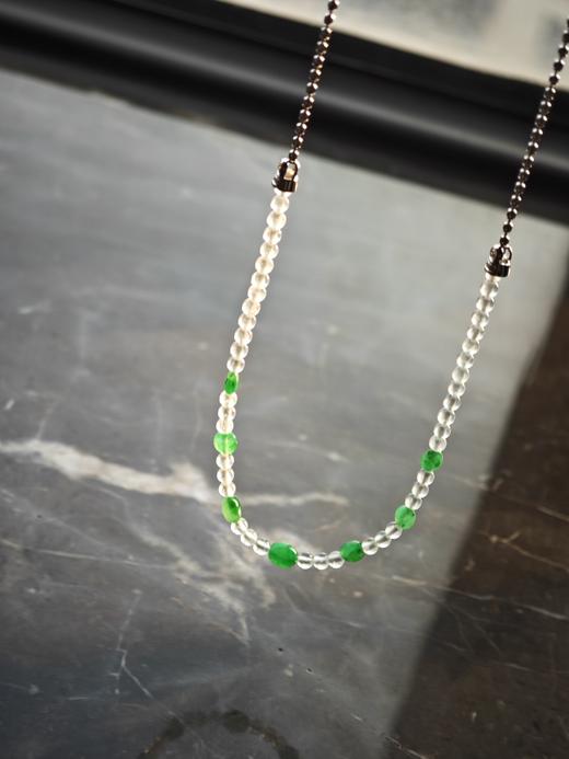 阳绿冰珠珠串翡翠项链 商品图4