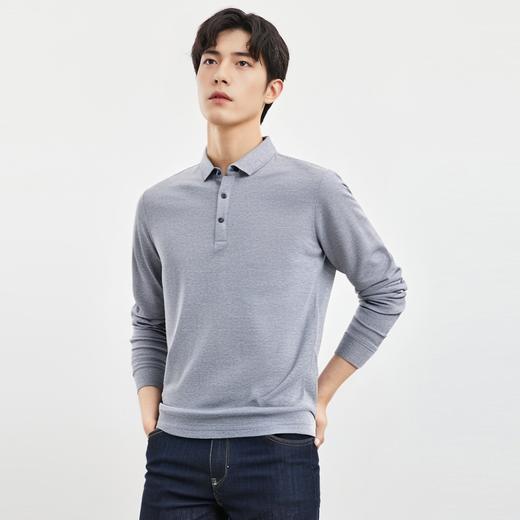 【含桑蚕丝】罗蒙男士春秋polo衫男长袖t恤男舒适男士polo衫 商品图5