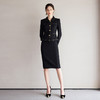 IWY/黑色出席重要场合的套装女名媛小香风西装套裙金色镶边外套职业正装CS2189 商品缩略图0