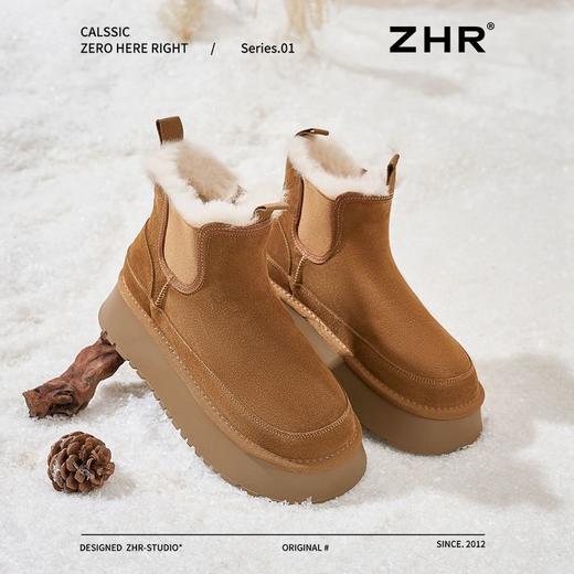 ZHR则则加绒加厚雪地靴女2024冬季新款保暖防泼溅毛毛鞋耐磨棉鞋 商品图9