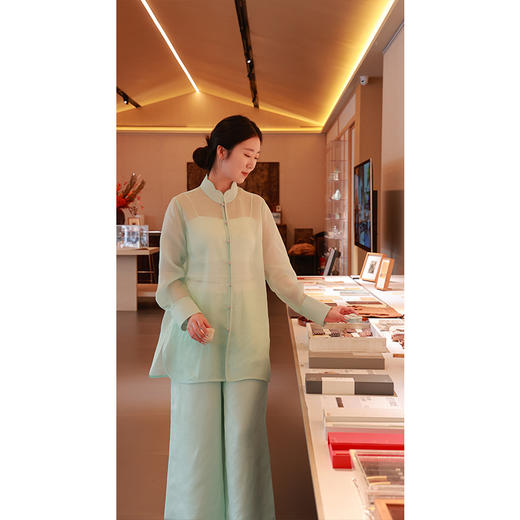 【抖音专属】青云志•飘纱阔腿裤（2070938-沧浪） 商品图1