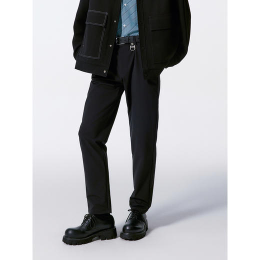 GXG男装 黑色四面弹不易皱西裤休闲裤 24年秋G24X023075 商品图3