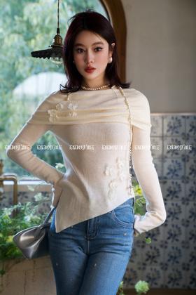 【门店同款】ENJOY春季“绮梦繁花”一字肩针织 160705739