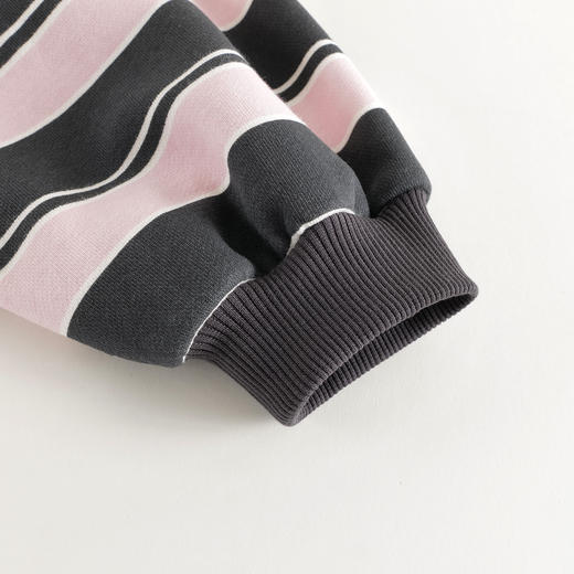 马克珍妮女童美式休闲条纹polo领卫衣2025年春装新款250151 商品图3