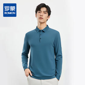 【福利款】罗蒙春秋男士仿丝光polo衫男长袖t恤男商务男polo衫长袖