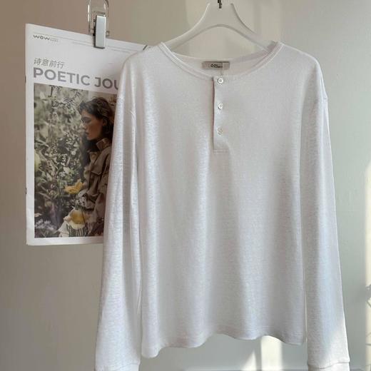 顺丰包邮洛诗琳10503极简松弛感圆领纯色长袖T恤女820 商品图4