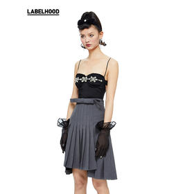 【SHUSHUTONG】蕾虎时尚镶嵌钻石拉链抹胸衣吊带经典款女